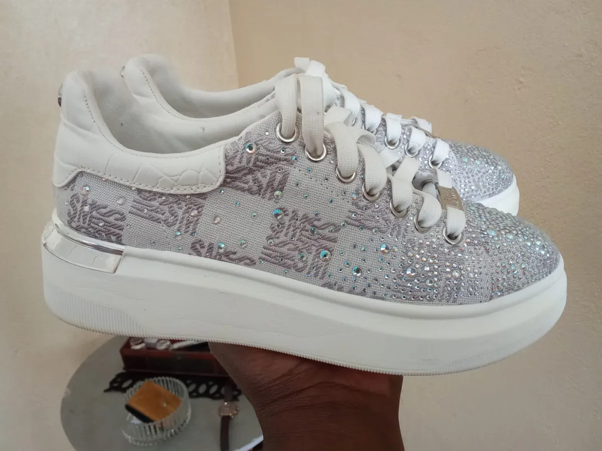 Crystal platform sneaker after restoration